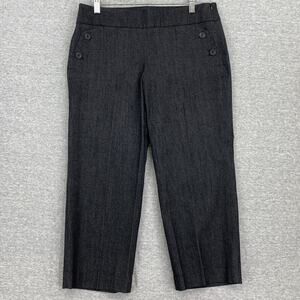 Sandro Sportswear Pants Womens 8 Blue Gray Capri Denim Look Cropped Mid Rise